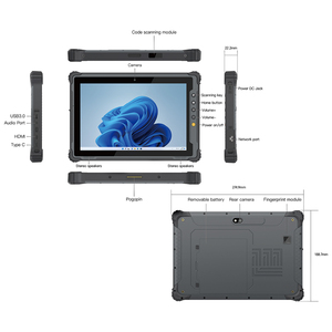10 inch <span class=keywords><strong>Tablet</strong></span> <span class=keywords><strong>PC</strong></span> NFC Máy Quét Mã Vạch N100 máy tính bảng vân tay IP65 không thấm nước độ sáng cao gồ ghề máy tính bảng - Product Image 6