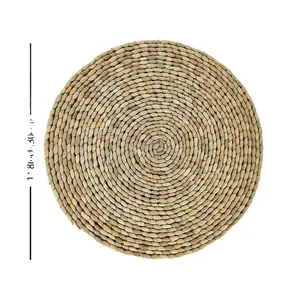 Hot Selling Bamboe Rotan Zeegras Waterhyacint Geweven Placemats Tafel Mat Weven Voor Eettafel Azië Stijl