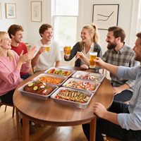 Barquettes de cuisson en aluminium ALCHN, résistantes, jetables, rectangulaires, pour micro-ondes |   Table à vapeur 14,57 x 10,63 po, 9,9 lb