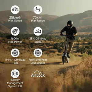 En Stock en la UE, Patinete Eléctrico ZT3 Pro, 1600w de Potencia, 25km/h de Velocidad, con TCS, 70KM de Autonomía - Product Image 3