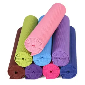 Lezyan matras Yoga PVC kebugaran, matras Yoga PVC kepadatan tinggi 4mm Anti selip Logo kustom ramah lingkungan