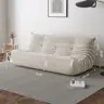 Canapé lounge moderne 3 places sans accoudoirs, fauteuil de salon style pouf moelleux pour meuble d'appoint