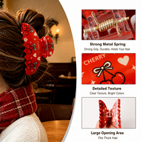 Pinces à cheveux en PVC pour femmes et filles, design Noël, motifs pain d'épices, rennes, bonbons, sapin de Noël et nœuds, mignonnes et adorables, vente en gros