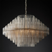 Lustre moderne de luxe créatif en tube métallique, forme ondulée, or, noir, argent, suspension LED 2700K AC 85-265V pour salle à manger