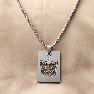 Men's <b>Titanium</b> Steel Hollow Pendant Necklace Geometric Design Casual Fashion Jewelry - Product Image 1