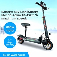 Trottinette électrique 48V13AH 800W en alliage d'aluminium pliable, étanche, véhicule complet, exclusivement destiné à l'exportation à l'étranger vers l'Europe et les États-Unis
