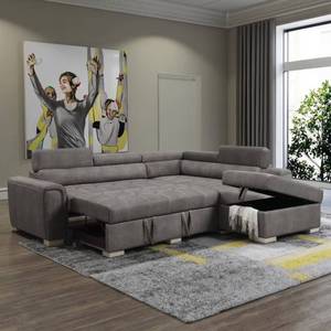 Frank Minimalist Style L-Shaped <b>Sofa</b> <b>Bed</b> with Wooden Frame Furniture, Suitable for Family Gatherings - Product Image 3