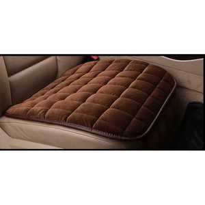 Coussin de siège de voiture en peluche marron, design matelassé pour le confort et le soutien - Product Image 1