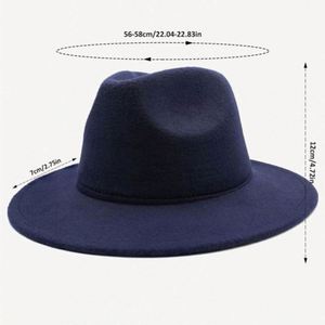 Sombrero Fedora Clásico de Fieltro de Ala Ancha de Alta Calidad al por Mayor, Sombrero Vaquero Occidental Personalizado con Hebilla de Cinturón de Color Sólido para Hombre y Mujer - Product Image 6