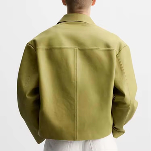 Personalizado de imitación de cuero cuadrado auténtico Tipo de chaqueta de los hombres con cremallera chaqueta al por mayor de béisbol Varsity Casual chaqueta de bombardero de los hombres - Product Image 2