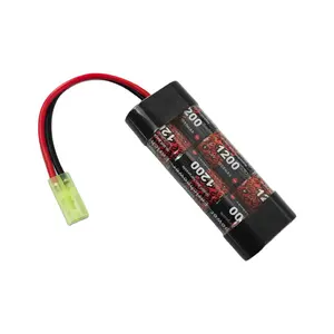 EP Enrich Power NiMH Battery 7.2V 1200mAh 6-Cell Rechargeable Flat Receiver Battery Pack for RC Car Pistol Airsoft Airplane
