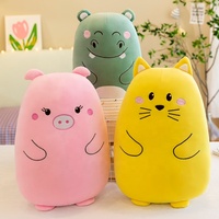 Peluche mignonne en forme d'ours koala, de chat, d'hippopotame, de lapin, de cochon et de dinosaure, jouet en peluche, coussin