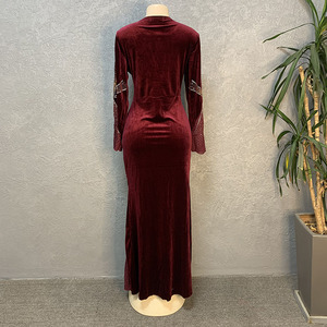 Robe de soirée élégante de haute qualité à manches longues et à perles, robe de soirée formelle pour femmes, mode féminine - Product Image 6