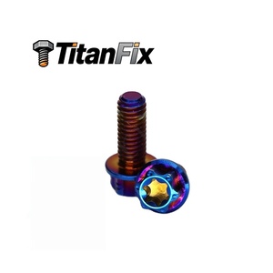 Titanium GR5 Motorcycle Hex Flange Bolt M8 PVD Finish UNC Thread 30mm Flange <b>Screw</b> with Hex Socket Head Cap for Repair - Product Image 2