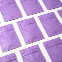 Vente en gros de sacs en mylar violets de 5 x 7 pouces, emballages résistants aux enfants, sacs en mylar avec fermeture éclair