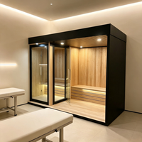 Sauna traditionnel extérieur avec poêle, cabine en bois de pruche, douche à vapeur, combo sauna pour jardin