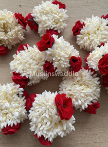 Hecho a mano tradicional indio blanco jazmín amarillo Gajras boda accesorios nupciales pulseras mano de plástico Sangeet Artificial - Product Image 6