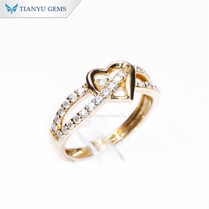 Tianyu แหวน Au580 Au750 10K 14K 18K ของขวัญสำหรับสุภาพสตรีเครื่องประดับงานแต่งงานรูปหัวใจ - Product Image 4