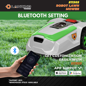 Tondeuse à gazon électrique robotisée 511303, moteur sans balais 20V, contrôle WiFi Bluetooth via application, châssis en acier pour jardin de 1000 m², automatique - Product Image 3