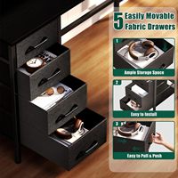 Support d'unité centrale pliable de grande taille avec support de moniteur de prise de courant et étagère Pegboard Table d'ordinateur de jeu avec tiroir