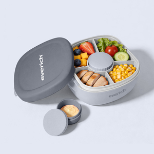 Boîte à lunch Everich grande capacité en PP 1400 ml, compatible micro-ondes, 1 couche, boîte bento tout-en-un, anti-fuite, pour les repas en déplacement et au travail - Product Image 3