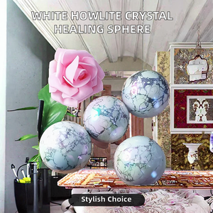 Vente en gros de sphères de howlite blanches naturelles Youning, polies, tendance, pour la guérison et la décoration intérieure - Product Image 2