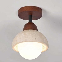 Lustre suspendu LED moderne de style nordique pour chambre d'hôtel, luminaire de plafond en pierre dorée Wabi Sabi pour salon 110-240V