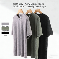 Ensemble de sport pour homme en coton pur lavé, poids lourd, été, manches courtes, pantalon court, t-shirt sans manches ample et manches courtes.