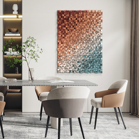 Art mural en bois 3D moderne de luxe sur mesure, peinture à l'huile peinte à la main pour la décoration de la maison et des hôtels
