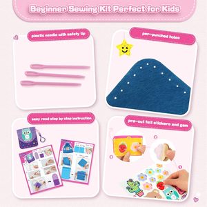 <span class=keywords><strong>Kit</strong></span> de <span class=keywords><strong>couture</strong></span> pour enfants, boîte d'activités créatives, <span class=keywords><strong>10</strong></span> projets DIY en feutre pour la création de poupées en peluche et d'oreillers en peluche, cadeau pour filles et garçons - Product Image 6