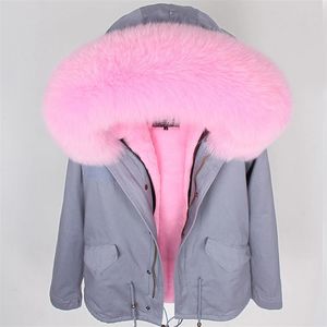 Vente en gros de manteaux d'hiver pour femmes en fausse fourrure rose à <span class=keywords><strong>capuche</strong></span>, <span class=keywords><strong>parka</strong></span> courte en fourrure rose pour <span class=keywords><strong>femme</strong></span> - Product Image 4