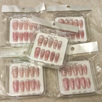 Uñas postizas de ojo de gato rosa, largas, estilo ataúd, con brillo, efecto ombré y detalles de diamantes de imitación para niñas, uso en uñas, venta al por mayor