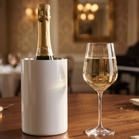 Seau à glace isotherme double paroi en acier inoxydable 1,6 L avec couvercle et poignée renforcée, personnalisable avec logo, pour bar à domicile, restaurant, hôtel