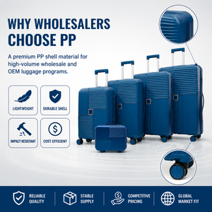 Ensembles <span class=keywords><strong>de</strong></span> bagages rigides en PP avec roues pivotantes, logo personnalisé, valises à roulettes durables pour les distributeurs - Product Image 2