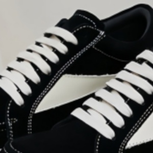 Zapatillas Deportivas Negras de Ante Sintético con Cierre de Cordones Blancos, Punta Redonda, Suela de Goma Transpirable, Entresuela de EVA, Estilo para Todas las Temporadas - Product Image 3