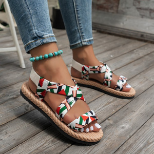 <span class=keywords><strong>Sandalias</strong></span> de mujer nuevas de fábrica 2026 para primavera, <span class=keywords><strong>sandalias</strong></span> planas de playa para mujer, suela suave, <span class=keywords><strong>tiras</strong></span> cruzadas, tallas grandes, calzado femenino. - Product Image 3