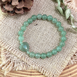 Estilo bohemio, joyería de piedra Natural hecha a mano, pulsera de cuentas de corazón de Aventurina verde Natural para San Valentín - Product Image 5