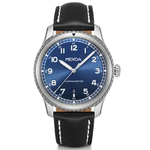 Orologio da uomo in pelle con Logo personalizzato orologio da pilota classico stile business orologio montre homme relojes hombre