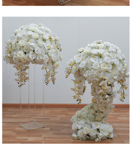 Trắng Nhân Tạo Hoa Hồng Bó Hoa Hôn Quả Bóng Sắp Xếp Trang Trí Nội Thất Nhân Tạo Hoa Quả Bóng Cưới Centerpieces - Product Image 5