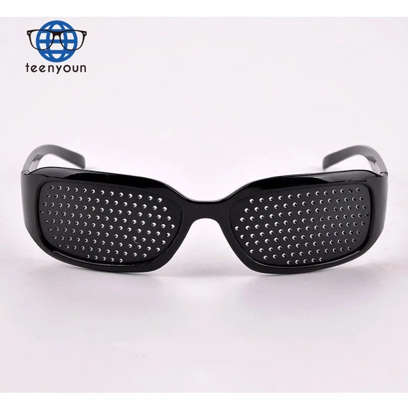 Teenyoun Jlb81 Zwart Unisex Zicht Zicht Verbeteren Brillen Oogzorg Oefening Plastic Pinhole Zonnebril