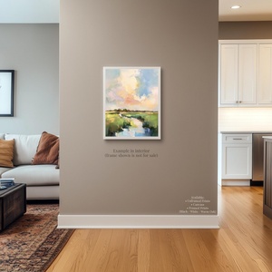 Peinture à l'huile originale sur toile, grande œuvre d'art murale, peinture abstraite de nuages, art mural de paysage pour la maison et la galerie - Product Image 5