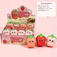 Jouet Squishy Fraise Mignonne en PU, Grande Prunette à Yeux Grands, Jouet Anti-Stress à Rebond Lent, 480 pièces