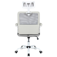 Chaise de bureau ergonomique à dossier en maille, appui-tête réglable, chaise de bureau pivotante en tissu, chaise de bureau à domicile respirante, roulettes en nylon, BIFMA X5