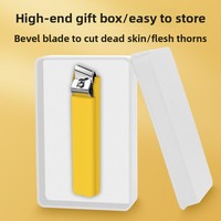 Nouveau coupe-ongles en acier inoxydable anti-éclaboussures, portable, format unique, grande taille, modèle à lame plate BP048 pour manucure hommes et femmes
