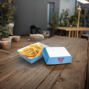 Zjpack Biểu Tượng Tùy Chỉnh Hot Bán Khay Giấy Kraft Lớp Phủ Thuyền Hình Dạng Snack Mở Hộp Giấy Kraft Thuyền Hộp Khay - Product Image 1