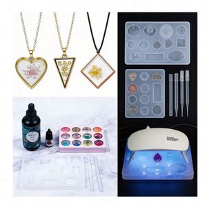Kit DIY de Llaveros de Resina Hechos a Mano, Resina UV Dura Transparente, Lámpara LED, Moldes de Silicona, Láminas de Purpurina, Flores, Colgantes, Pendientes - Product Image 6