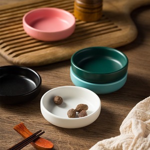 Petite assiette en céramique mate simple pour sushi, porcelaine, pour noix, mini-bol à sauce soja, vaisselle, ustensiles de cuisine domestiques - Product Image 1