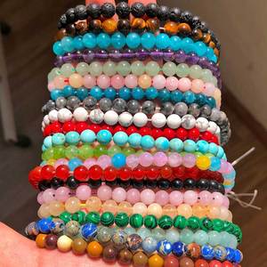 卸売 高品質 4/6/8/10/12mm 天然丸玉ビーズ ジュエリー ブレスレット ネックレス製作用 - Product Image 4