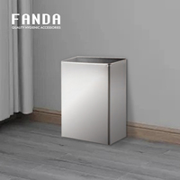 FANDA Industriel Grand Modèle Fabriqué à Taïwan # Sac poubelle en acier inoxydable 304 finition brossée, design personnalisé, 23 litres, déchets biologiques AE-921