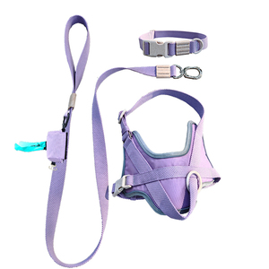犬用アウトドアウォーキング犬用ハーネスポーチホルダー付きソフトハーネスセット - Product Image 4